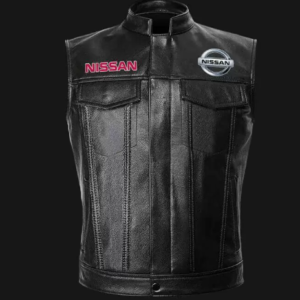Nissan Motor Car Black Leather Vest