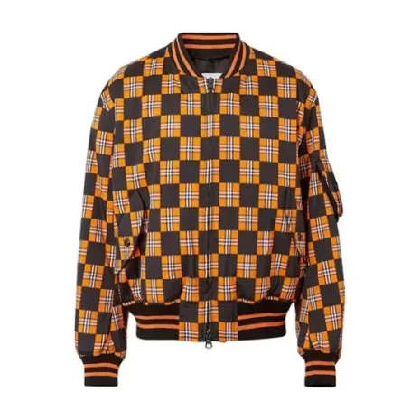 Bel-Air-Olly-Sholotan-Orange-Check-Bomber-Jacket.webp