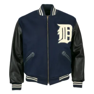MLB Detroit Tigers 1955 Wool Leather Jacket