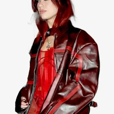 Dua Lipa Brit Awards 2024 Leather Jacket 2 dua lipa brit awards 2024 leather jacket