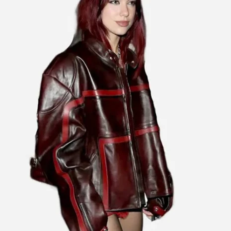 Dua Lipa Brit Awards 2024 Leather Jacket 3 dua lipa brit awards 2024 leather jacket