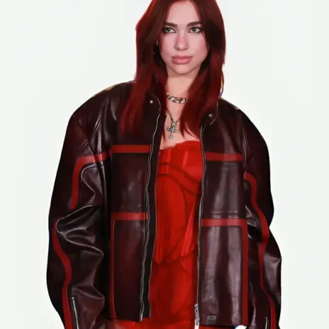 Dua Lipa Brit Awards 2024 Leather Jacket 4 dua lipa brit awards 2024 leather jacket
