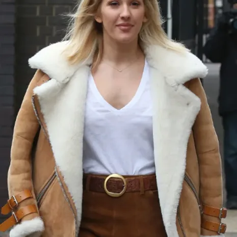 Ellie-Goulding-Sheepskin-B3-Brown-Leather-Jacket.jpg