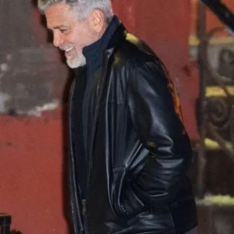George Clooney Wolves 2024 Leather Jacket 2 4 wolfs 2024 george clooney leather jacket