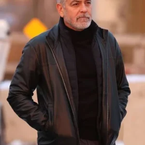 wolves 2024 george clooney leather jacket