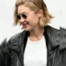 gigi hadid paris fashion week leather jacket