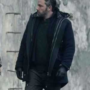 Justice League Bruce Wayne Fur Hooded Military Field Parka Coat