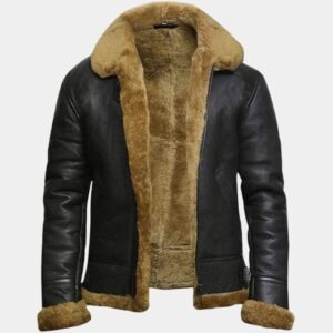 kraven the hunter b3 shearling leather bomber jacket