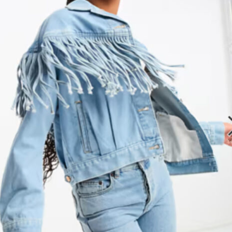 Landman-2024-Michelle-Randolph-Denim-Fringe-Jacket- landman 2024 michelle randolph denim fringe jacket