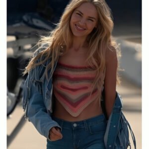 landman 2024 michelle randolph denim fringe jacket