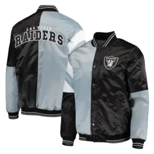 Las Vegas Raiders Black and Silver Satin Jacket