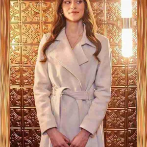 Lease On Love 2022 Rebecca Liddiard White Belted Coat