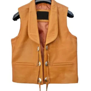 Men Brown Leather Vest