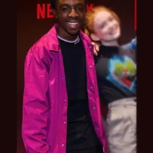 Lucas Sinclair Stranger Things Pink Jacket