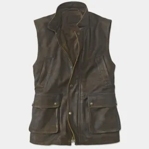 Men Munitions Leather Vest