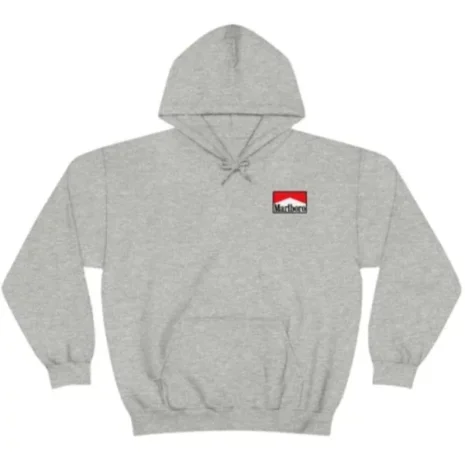 Marlboro Cigarette Fleece Hoodie Grey Marlboro Cigarette Fleece Hoodie Grey
