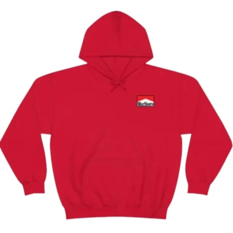 Marlboro Cigarette Fleece Hoodie Red Marlboro Cigarette Fleece Hoodie Red