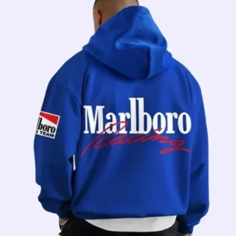Marlboro Racing Blue Fleece Hoodie Back Marlboro Racing Blue Fleece Hoodie Back