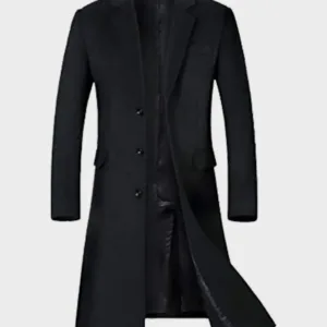 Mens Black Winter Gentlemen Trench Coat