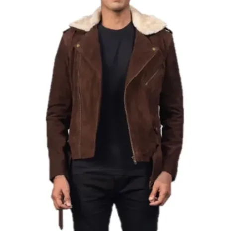 Mens-Brown-Shearling-Asymmetrical-Zipper-Suede-Jacket.webp