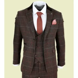 Mens Dark Brown Tweed Blazer
