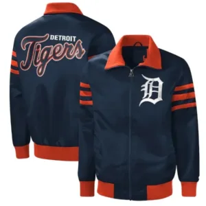 Men’s Detroit Tigers Starter Navy The Captain II Full-Zip Varsity Jacket