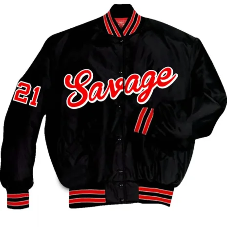Mens-Varsity-21-Savage-Black-Satin-Jacket.webp