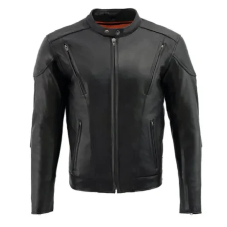 Milwaukee-Leather-ML1010-Mens-Side-Lace-Vented-Black-Leather-Scooter-Jacket.webp