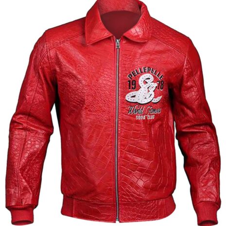 Pelle Pelle Soda Club Red Bomber Leather Jacket Front Pelle Pelle Soda Club Red Bomber Leather Jacket Front