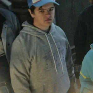 Stranger Things 4 Gaten Matarazzo Gray Hoodie
