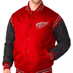 detroit red wings vintage satin jacket