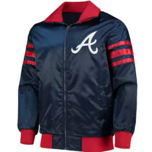MLB Atlanta Braves The Captain II Navy Satin Jacket