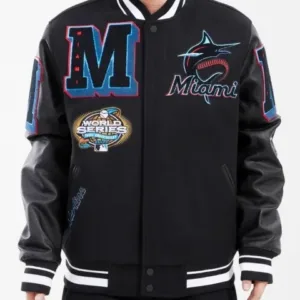 Miami Marlins Mash Up Logo Varsity Jacket