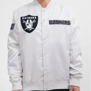 Las Vegas Raiders Chest Hit Logo Satin Jacket