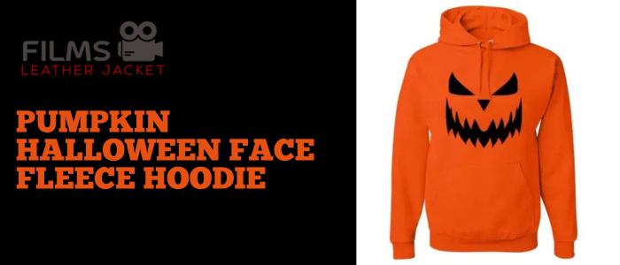 pumpkin halloween face fleece hoodie